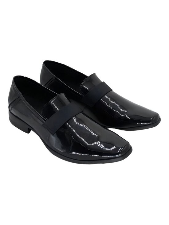 Calvin Klein Bernard Slip On Tuxedo Loafer Patent Black Sz US 12M EU 45.5